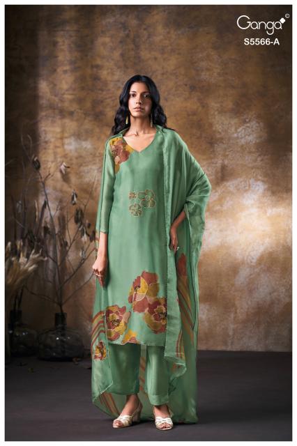 Ganga fariyah 5566 wholesale ladies dress material suppliers in surat